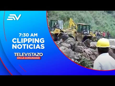 Maquinaria trabaja en el tramo de la vía Balbanera - Pallatanga - Bucay | Televistazo | Ecuavisa