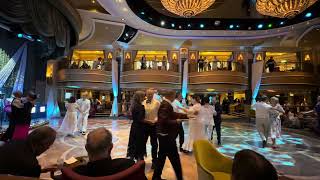 Cunard Queen Elizabeth, August 2025. Ice White Gala, QR Musicians, Jungle Book, a Quickstep