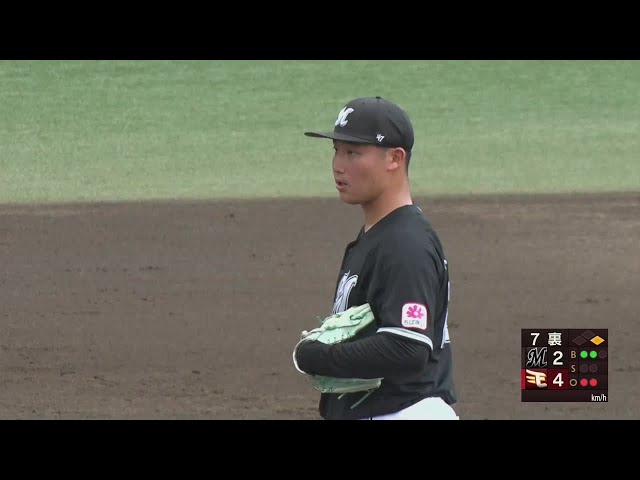 【ファーム】マリーンズ・菊地吏玖 2イニングを無失点に抑える好リリーフ!! 2024年6月25日 東北楽天ゴールデンイーグルス 対 千葉ロッテマリーンズ