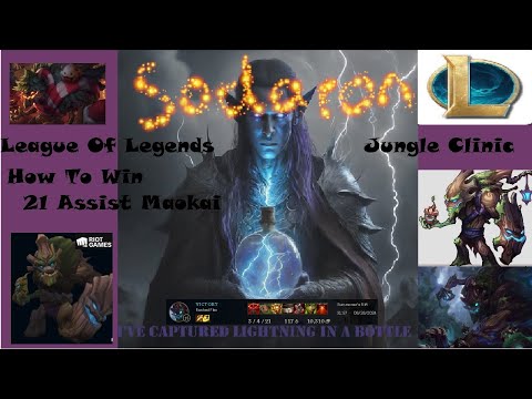 Sodaron League Of Legends Soloque Jungle Clinic: How To Win With Maokai 21 Assists and DC'D AD.