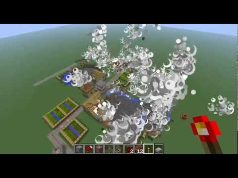 Minecraft terrorism (bombarding all of the houses)