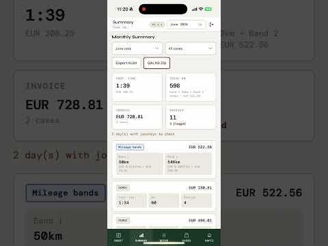 Export Timesheet and Invoices to GALNS — watch on YouTube