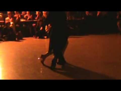  Ayelén Maldonado  and  Martin Luna  are  dancing  to  the  tango  "  Sinsabor  "