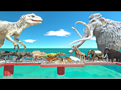 Dinosaurs Bridge Challenge | Animals vs Indominus Rex - Animal Revolt Battle Simulator