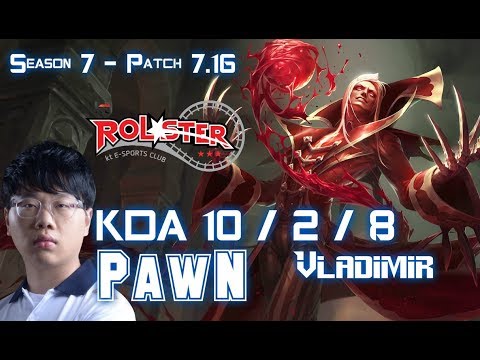 KT Pawn VLADIMIR vs TWISTED FATE Mid - Patch 7.16 KR Ranked