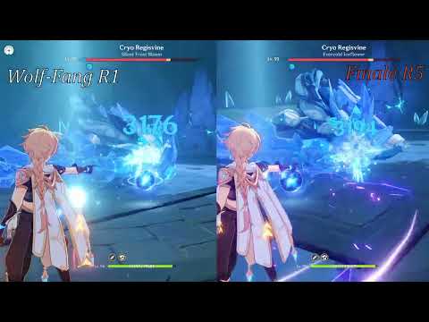 Wolf-Fang R1 vs Finale of the Deep R1/R5 Side by Side Comparison #GenshinImpact #Showcase