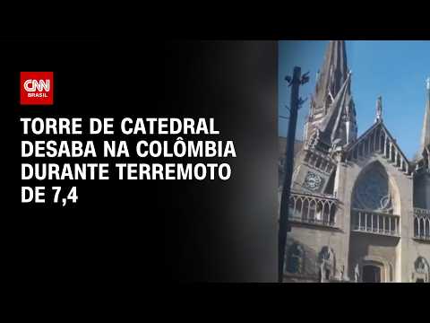 Veja momento em que torre de catedral desaba durante terremoto | CNN BRASIL