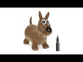 Animal sauteur de couleur marron Noir - Marron - Blanc - Matière plastique - 60 x 50 x 25 cm