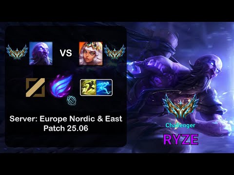 Ryze Mid vs Qiyana - EUNE Challenger - Patch 25.06