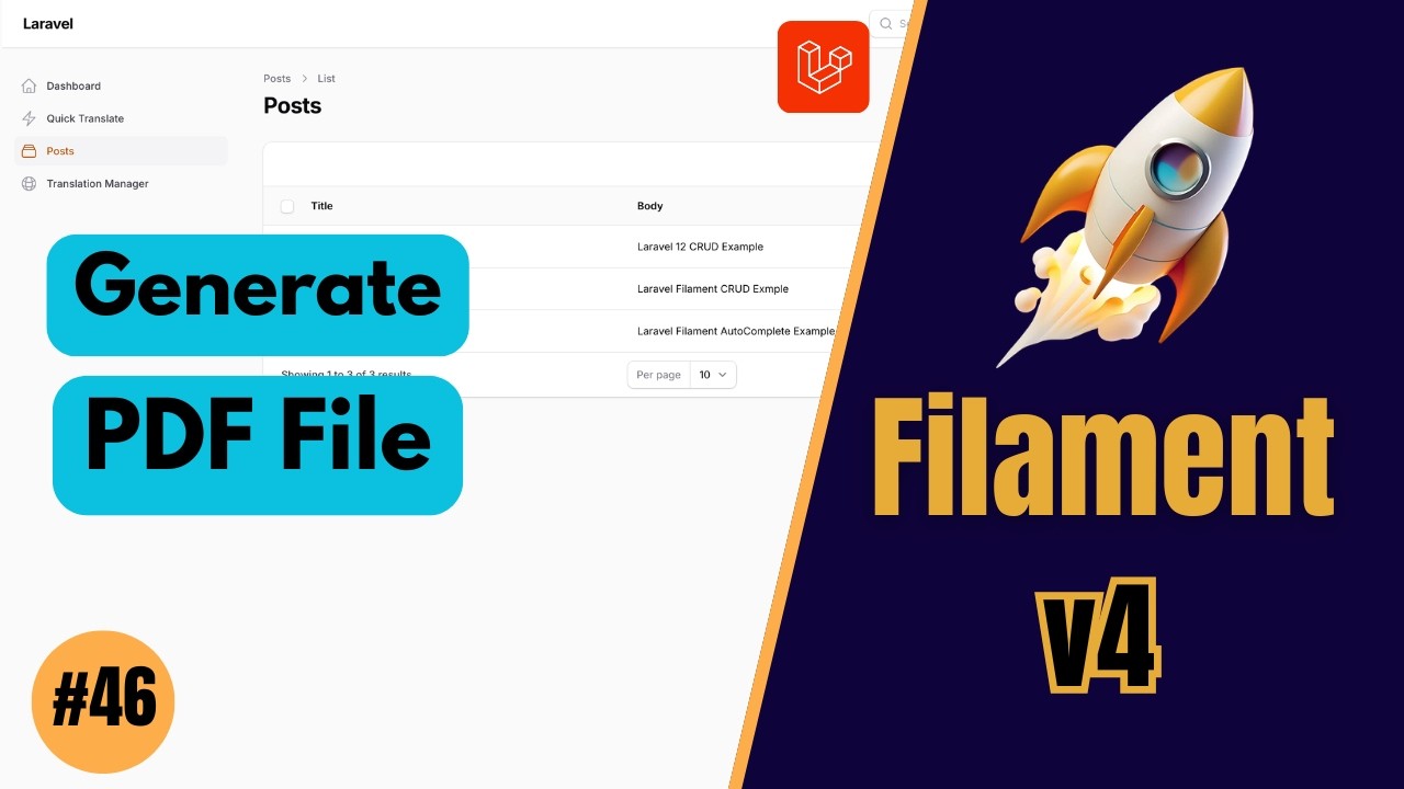 Generate PDF - FilamentPHP v4 (Ep 46)