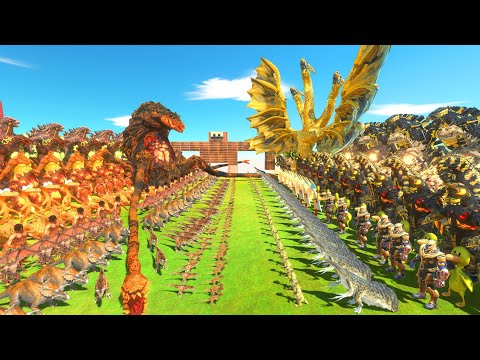 Orange Monster War - Team Orange Biollante x Godzilla 2014 VS Team Yellow King Ghidorah