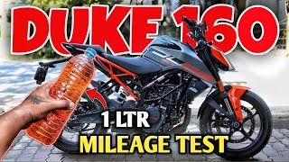 duke 160 mileage test || 2025 new ktm duke 160 1 litre mileage test