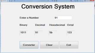 How to Convert Binary, Hex, Decimal and Octal  in C#