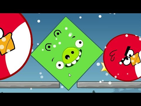 Angry Birds Kick Out Green Piggies - SQUARE PIGGIES TRANSFORM TO BIG TO KICK ROUND BIRDS!