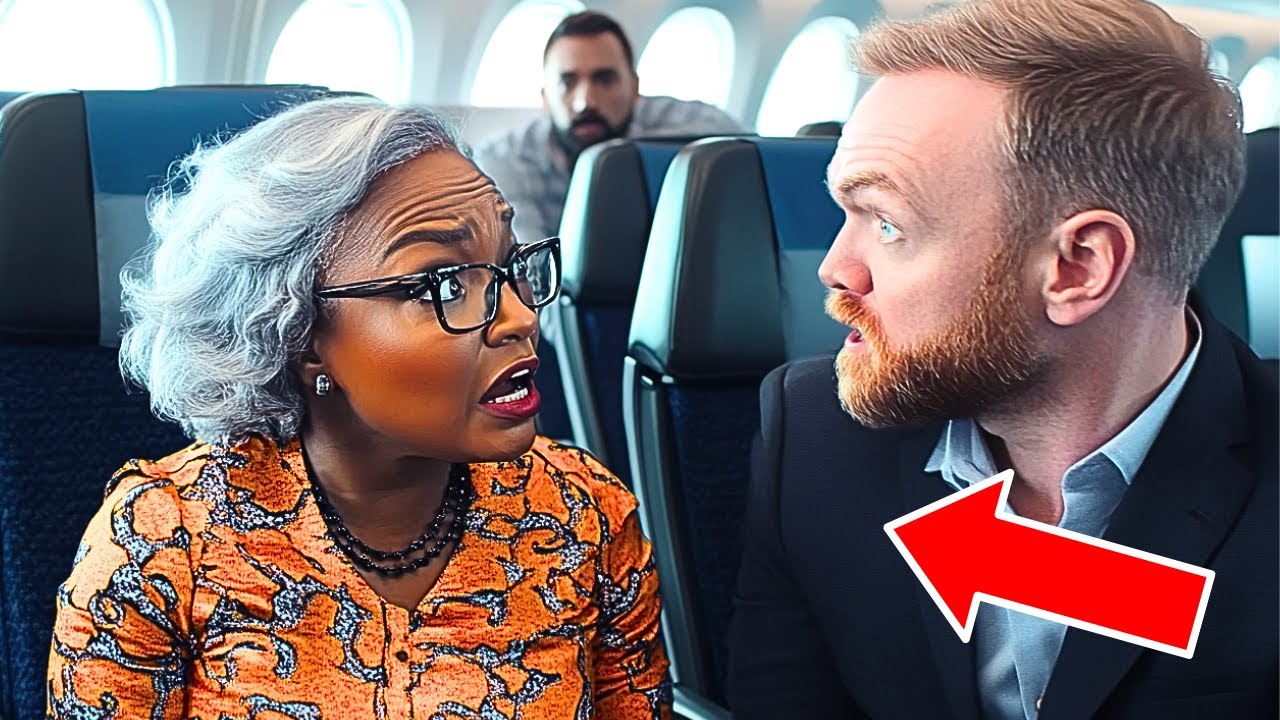 Man Attacks Black Woman On Plane, Realizes Too Late WHO Is Behind Him!