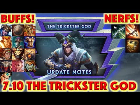 SMITE Patch Notes 7.10 The Trickster God - Loki Rework + Gladiator's Shield + Buffs + Nerfs + Skins