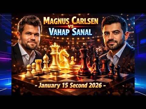 Magnus Carlsen vs Vahap Sanal ♟️ January 15 Second 2026♟️ Round 8 ♟️White Wins♟️