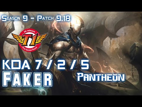 SKT T1 Faker PANTHEON vs SYNDRA Mid - Patch 9.18 KR Ranked