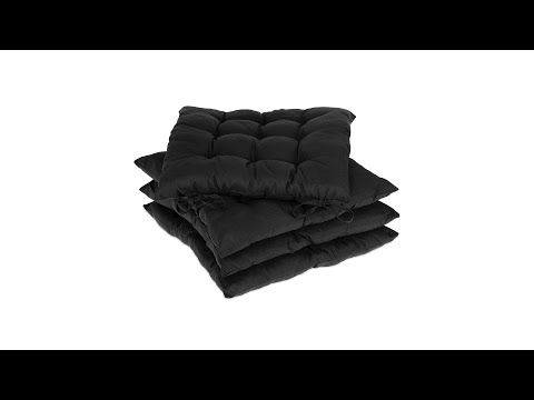 Galette de chaise noires en lot de 4 Noir - Matière plastique - Textile - 38 x 5 x 38 cm