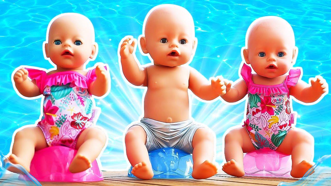 Baby Annabell doll & Maya go to the summer camp. Family fun adventures for kids. Pretend to play.