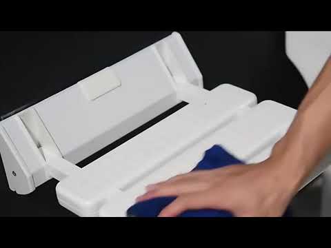 Wall mounted plastic shower chair, without armrest