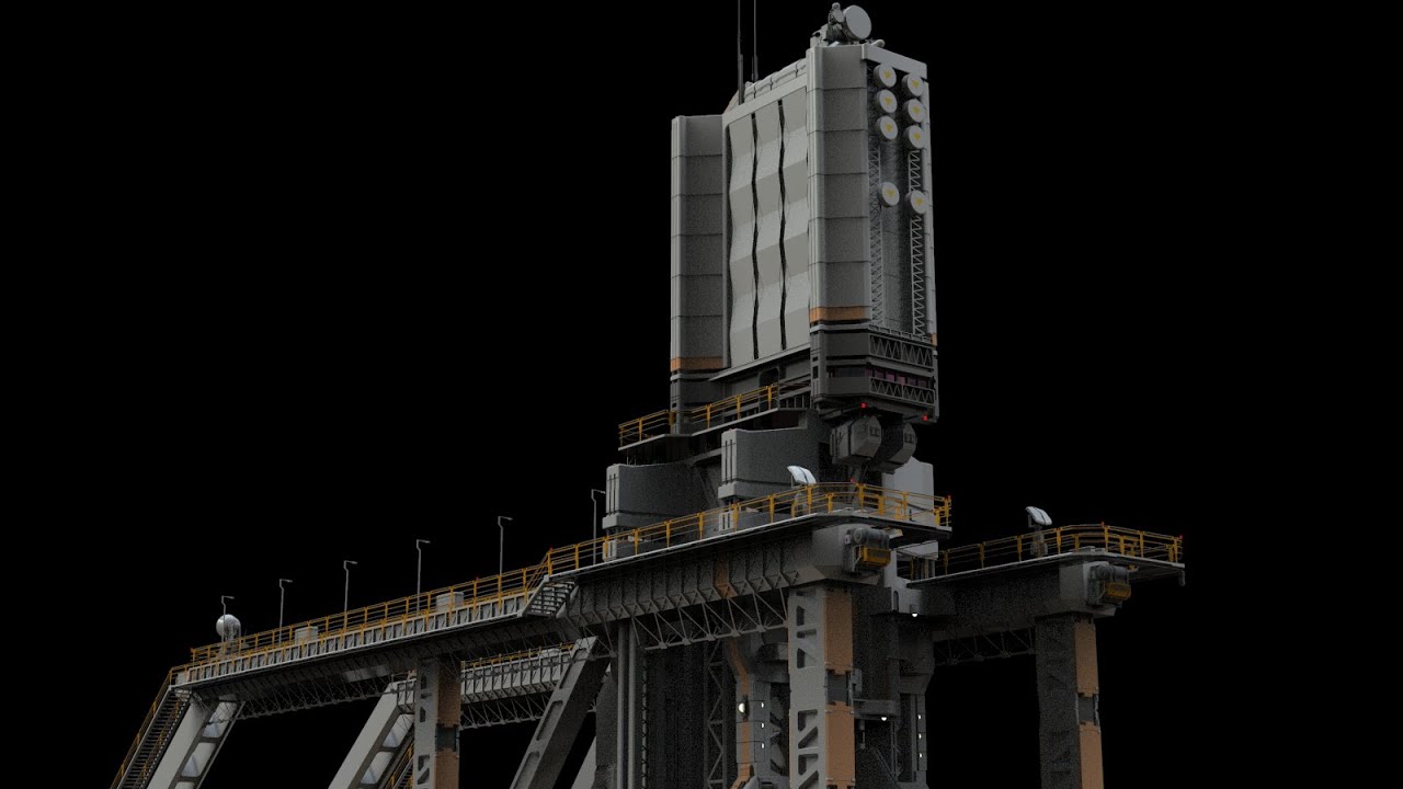 Scifi radar tower 3D Model