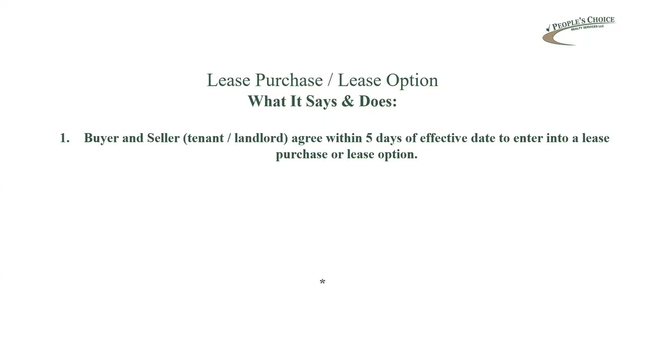 Rider S - Lease Purchase/ Lease Option