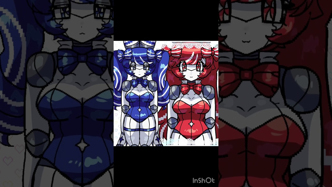 OC(バタフライミントとチェリーミント)でオトメロイド　#描いてみた #shorts #otomeroid #yuri #oc #animation #創作　#百合　#創作百合　#オリキャラ