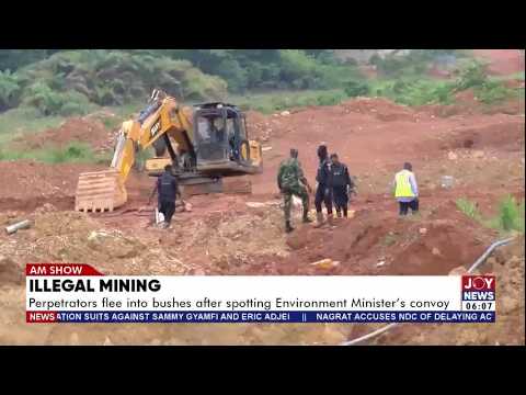 Ilegal Mining: Perpetrators flee into bushes after spotting Environment Minister's convoy | AM News