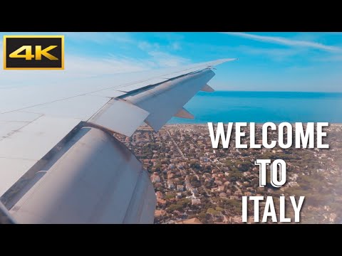 Welcome to Italy - Landing At Rome Fiumicino Airport - Emirates Airline 🇮🇹  - 4k UHD