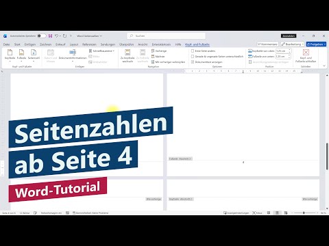 How do I insert page numbers starting from page 4 in Word?
