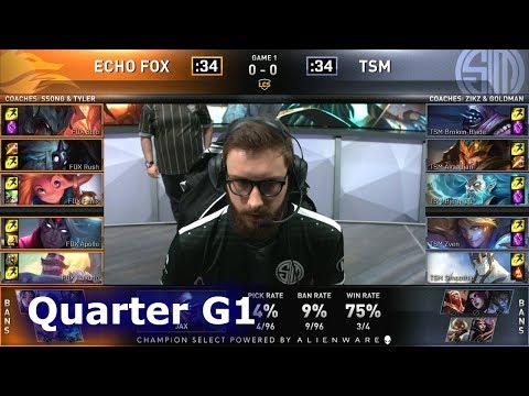 TSM vs FOX - Game 1 | Quarter Finals S9 LCS Spring 2019 | Echo Fox vs TSM G1
