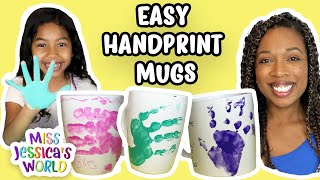Easy Handprint Mug Craft for kids | Gift Ideas | DIY Arts and Imagination | Miss Jessica's World