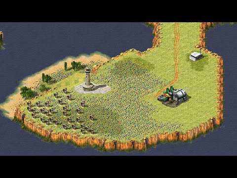 Red Alert 2 | Yuri's Revenge | 7 vs 1- Pattern os island map extra hard AI - random
