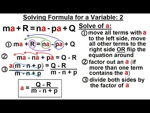Algebra Ch 3 Formula Inequalities Absolute Value 1 of 38 Solving Formula for a Variable 1