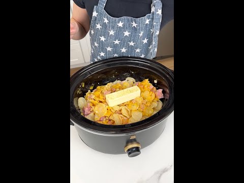Cheesy Crockpot Potato and Ham Casserole
