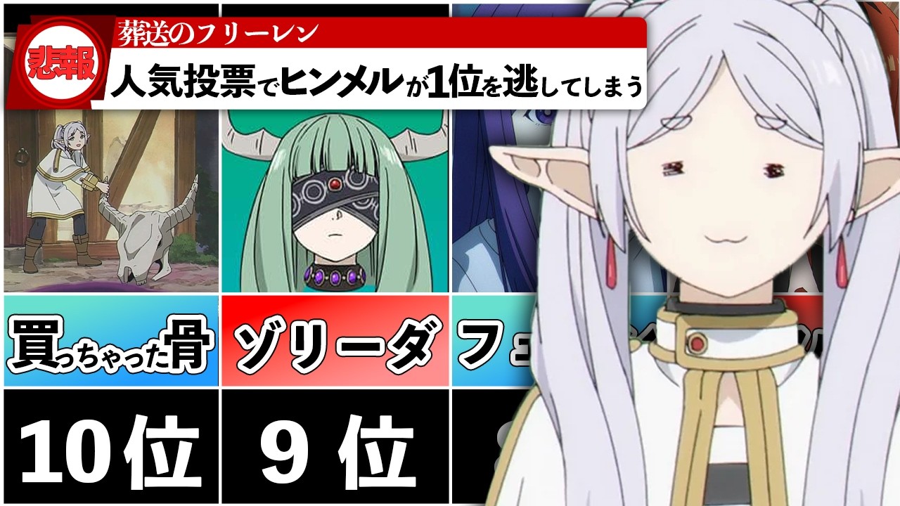 【悲報】ヒンメルが人気投票1位から陥落してしまう【葬送のフリーレン】