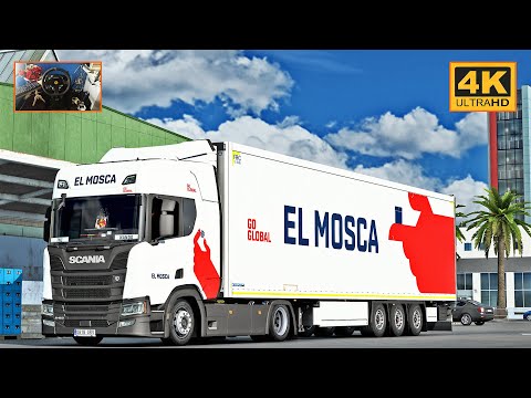 ETS2 Gameplay 4K + wheel cam | SCANIA R450 in Promods | Barcelona - Pamplona