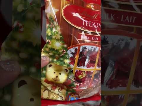 ASMR Lindt Teddy Bear Christmas Milk Chocolates #