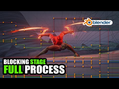 Character Intro animation in Blender - Whole Blocking stage