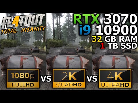 FlatOut 4 Total Insanity | 1080p vs 1440p vs 2160p | RTX 3070 | i9 10900 | 32GB RAM | 1TB SSD