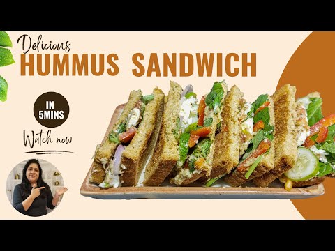 Hummus Sandwich Recipe | 5-STAR HOTEL sandwich recipe | HEALTHY sandwich | #sandwich | सैंडविच