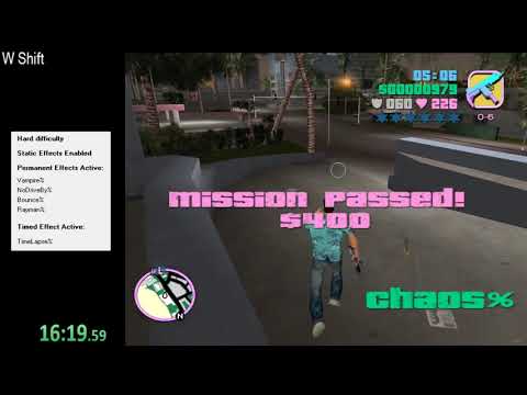 Grand Theft Auto Vice City Chaos% Speedrun (Hard Difficulty) in 3:53:44