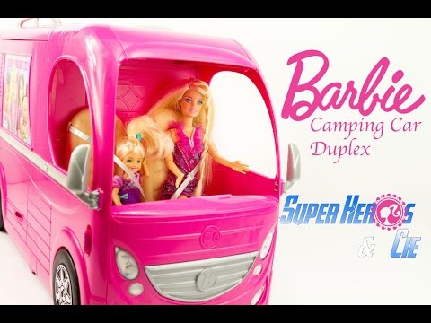 Jouet Barbie Camping Car Duplex pop-up Camper Van RV Review Toys for Youtube Kids Video