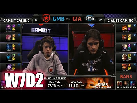 Gambit Gaming vs GIANTS | S5 EU LCS Spring 2015 Week 7 Day 2 | GMB vs GIA W7D2G5 VOD 60FPS