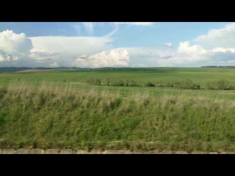 train through Eastern Slovakia Plain