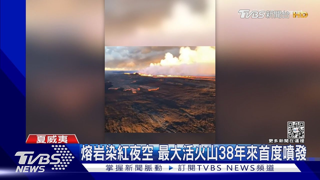 夏威夷「茂納洛亞」火山冒熔岩流 全球最大活火山噴發中