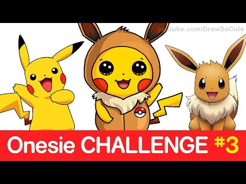 Pokemon CHALLENGE - How to Draw Pikachu in Eevee Onesie ...