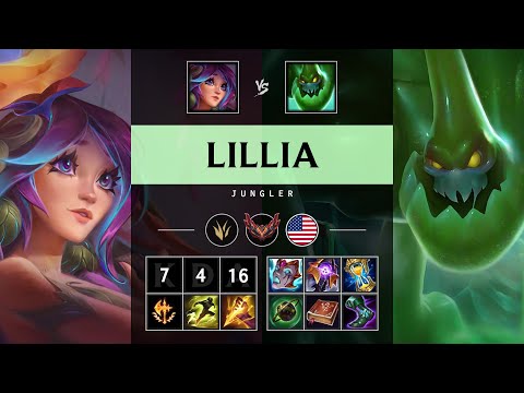 Lillia Jungle vs Zac - NA Grandmaster Patch 25.10