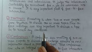 Types of face to face interaction, with Hindi explanation... For IGNOU students
